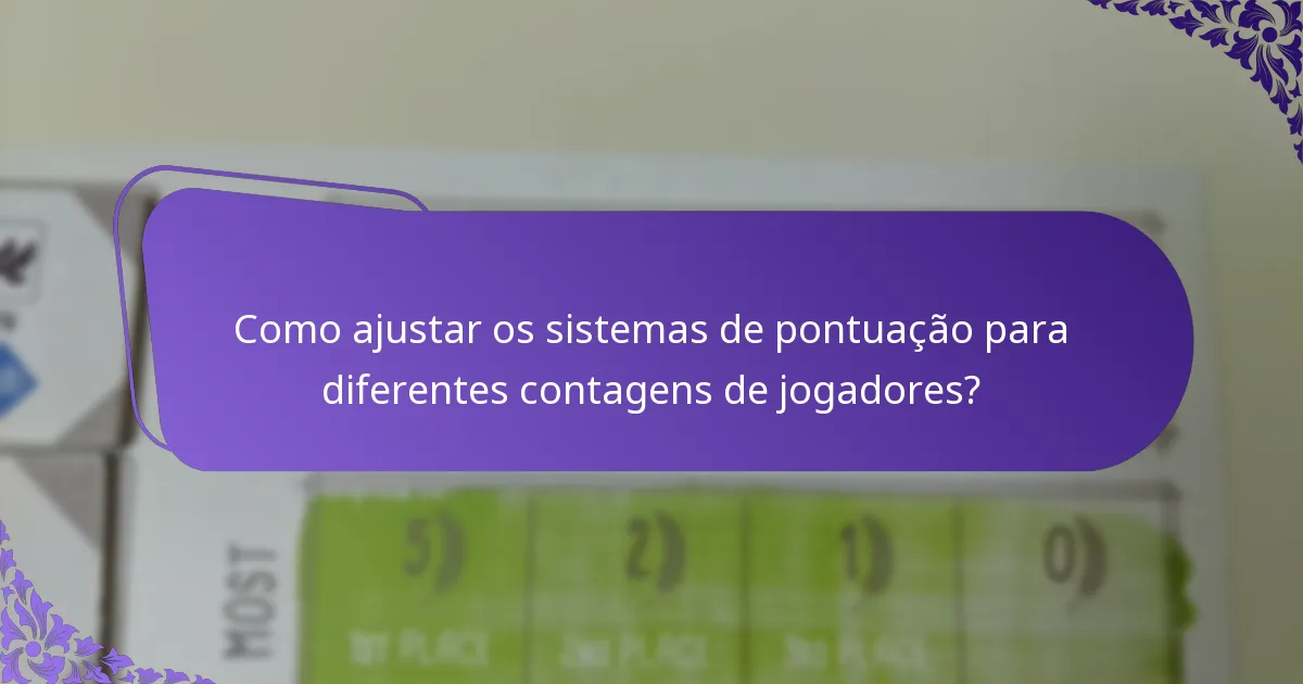 Como ajustar os sistemas de pontuação para diferentes contagens de jogadores?