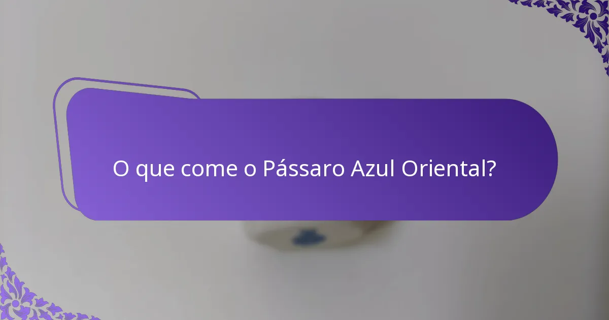 O que come o Pássaro Azul Oriental?